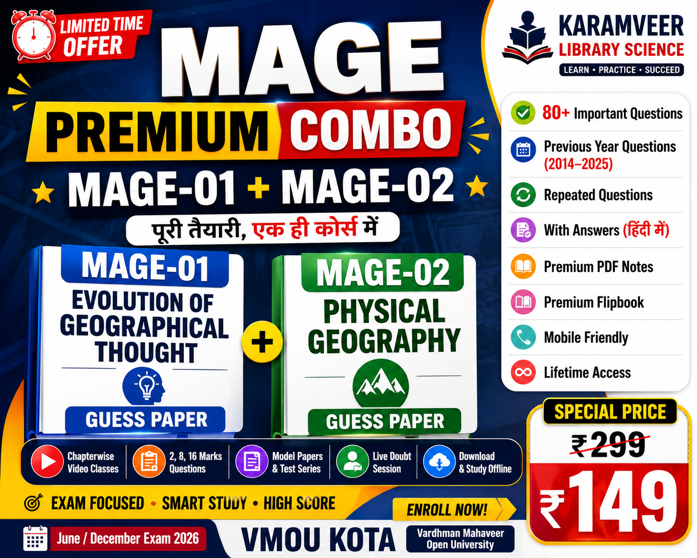 MA Geography Semester-I (MAGE-01 + MAGE-02) Guess Paper